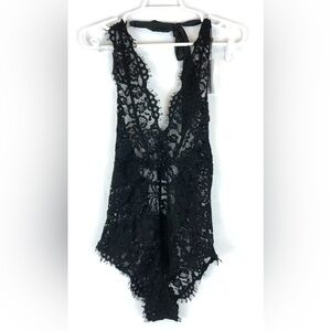 Bluebella Women’s Natalia Black Lace Bodysuit Size 12, Sheer